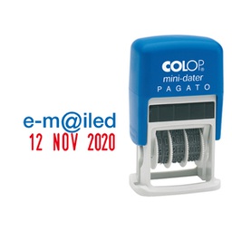 [38122] Timbro mini S160/L3 DATARIO + REGISTRATO 4mm autoinchiostrante COLOP