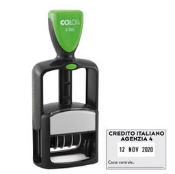 [38139] Timbro Office S360 DATARIO personalizzabile autoinchiostrante 30x45mm COLOP