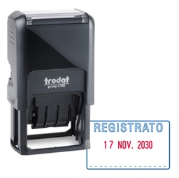 [86977] Timbro Printy 4750/1 4.0 41x24mm DATARIO+REGISTRATO autoinch. TRODAT