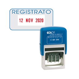 [48013] Timbro S260/L3 DATARIO + REGISTRATO 4mm autoinchiostrante COLOP
