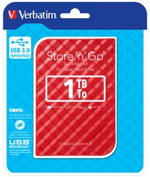 [VERB53203] UBS PORTATILE STORE 'N' GO 1TB USB 3.0 RED (9.5MM DRIVE