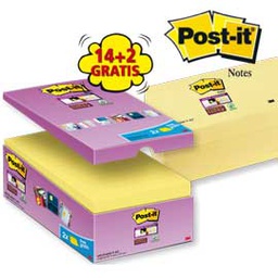 [74004] VALUE PACK 14+2 BLOCCO 90fg Post-it  Super Sticky Giallo Canary 76x127mm