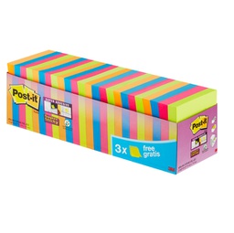 [94379] VALUE PACK 21+3 BLOCCO 90fg Post-it  Super Sticky colori assortiti 76x76mm