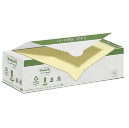 [80057] VALUE PACK 24 BLOCCO 100fg Post-it  CARTA RICICLATA GIALLO 76X76MM 654-RYP24