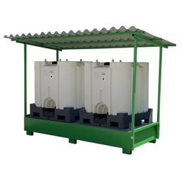 [97466] Vasca di raccolta a tenuta stagna coperta 1070lt idonea per due cisterne