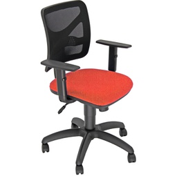 [80085] Seduta operativa Pentagon Y10 PNBE rosso/nero con braccioli regolabili