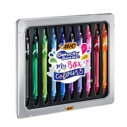 [95645] Astuccio 10pz penna gel Gelosity quick Dry in colori assortiti BIC