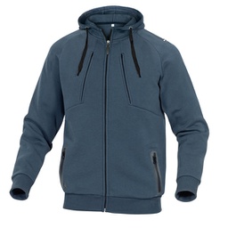 [99047] Felpa sportiva Anzio Tg. S blu marino in pile/cotone Deltaplus