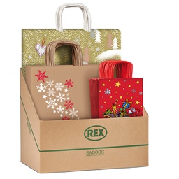 [99105] Espositore 100pz shopper natale fantasie assortite Sadoch