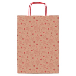 [99106] Shopper natale stelline rosse 16x8x21cm Sadoch