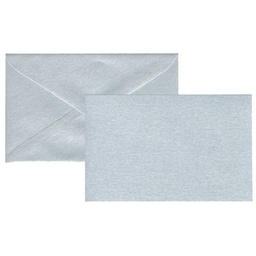 [99118] Biglietto Natale semplice neutro c/busta 9x14cm argento Sadoch