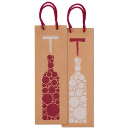 [99126] Portabottiglie natale carta kraft c/stampa fantasia 37x12x9cm Sadoch-stagionale