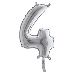[99134] Palloncino in mylar h.36cm numero ''4'' argento Big Party