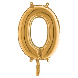 [99140] Palloncino in mylar h.36cm numero ''0'' oro Big Party