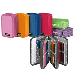 [99129] Astuccio 3 zip Colors 13x20x7.5cm colori assortiti Colorosa