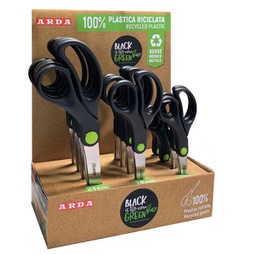[95526] Display 12 forbici Re-Generation Black is the new Green misure ass. Arda