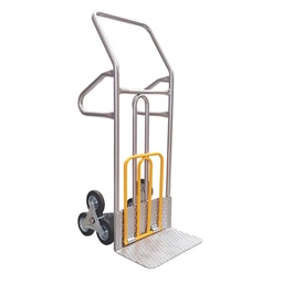 [99063] Carrello saliscale in acciaio portata max 280kg grigio/giallo