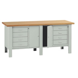 [99091] Banco da lavoro con 2 cassettiere e 2 ante 200x75x90cm