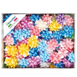 [99257] 100 stelle nastro liscio 6800 10mmxD5cm colori assortiti primavera Brizzolari