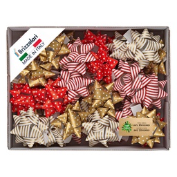 [99266] 50 stelle nastro ecocarta 15mmxD6,5cm fantasie assortite natale Brizzolari