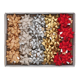 [99271] 36 stelle nastro carta ecocolor 20mmxD9cm colori assortiti natale Brizzolari