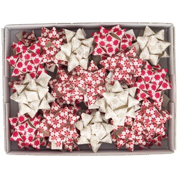 [99275] 36 stelle nastro carta erba 20mmxD9cm fantasie assortite natale Brizzolari