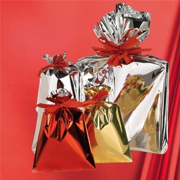 [99286] 25 buste regalo ppl metal lucido 50x75cm rosso senza patella adesiva