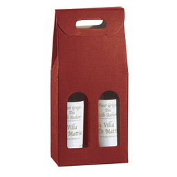 [99302] Scatola 2 bottiglie 180x90x385mm Seta bordeaux Scotton