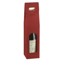 [99303] Scatola 1 bottiglia 90x90x385mm Seta bordeaux Scotton
