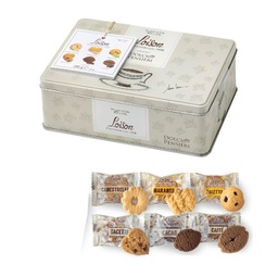 [88121] Scatola in latta biscotti tutto burro assortiti cf 280gr Loison