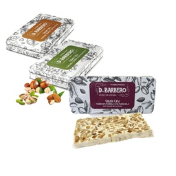 [99233] Tavoletta di torrone Gran Cru gusti misti da 100gr in scatola metallo Barbero