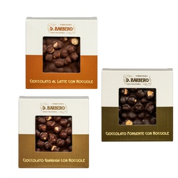 [99241] Tavoletta di cioccolato con nocciole 120gr gusti assortiti in astuccio Barbero