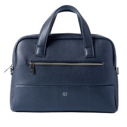 [99388] Borsa c/manici slim Gate Trended ecopelle dim.41x30x7cm blu InTempo
