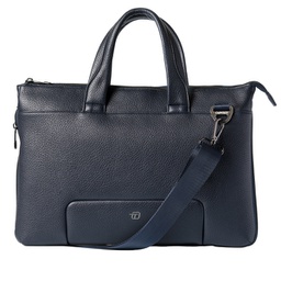 [99389] Borsa c/manici espandibile Gate Trended ecopelle dim.41x30x7cm blu InTempo