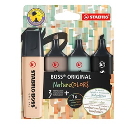 [99517] Astuccio 4 evidenziatori Stabilo Boss NatureColors (tE'/sabbia/cenere/nero