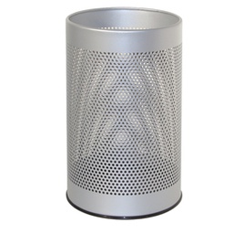 [58105] CESTINO TONDO 15LT GRIGIO IN METALLO FORATO