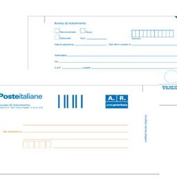 [59177] 100 CARTOLINE DI RITORNO RACCOMANDATA 10X20CM C/ADES.RIMOV. E0622/1