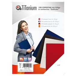 [68472] 100 COPERTINE A4 CARTONCINO GOFFRATO 250g ROSSO TiTanium