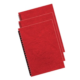 [95057] 100 Copertine A4 cartoncino groffrato semilpelle 240g rosso Fellowes