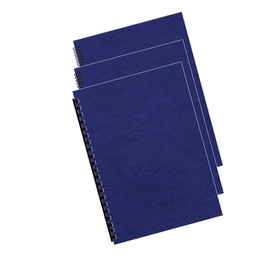 [95059] 100 Copertine A4 cartoncino groffrato semilpelle 250g royal blu Fellowes