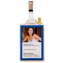 [45545] 100 portanome Pass 1E 5,5x8,5cm verticale c/clip in metallo Sei Rota