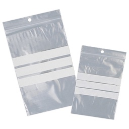 [89837] 100 SACCHETTI ZIP 150x220 mm con bande scrivibili e foro Viva