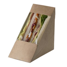 [91383] 100 Scatole per Sandwich in carta kraft 12,3x7,2x12,3cm Street Food Leone
