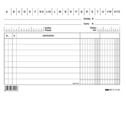 [52089] 100 SCHEDE 2 COLONNE ORIZZONTALE 10.5X15CM E3129BL EDIPRO