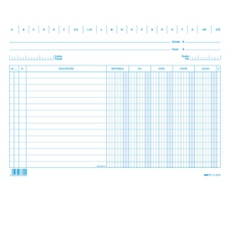 [63262] 100 SCHEDE DARE/AVERE/SALDO/IVA 17X24CM ORIZZ. E3379