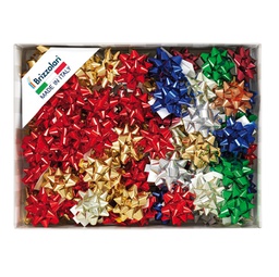 [88236] 100 stelle nastro metal 6870 10mmxD5cm colori assortiti Brizzolari