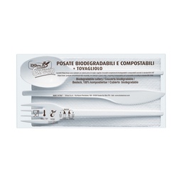 [91427] 100 Tris Posate in Estabio con tovagliolo 2v Dopla Green art. 03908