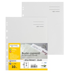 [90127] 10 Buste con foratura universale per documenti riservati ATLA PRIVACY Sei rota