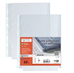 [54104] 10 buste forate ATLA GS 21x29,7cm c/soffietto BA SEI ROTA
