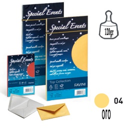 [53526] 10 buste SPECIAL EVENTS METAL 120gr 110x220mm oro FAVINI